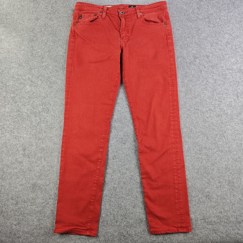 AG Adriano Goldschmied Stevie Slim Straight Ankle Jeans Women's 30x28 Red